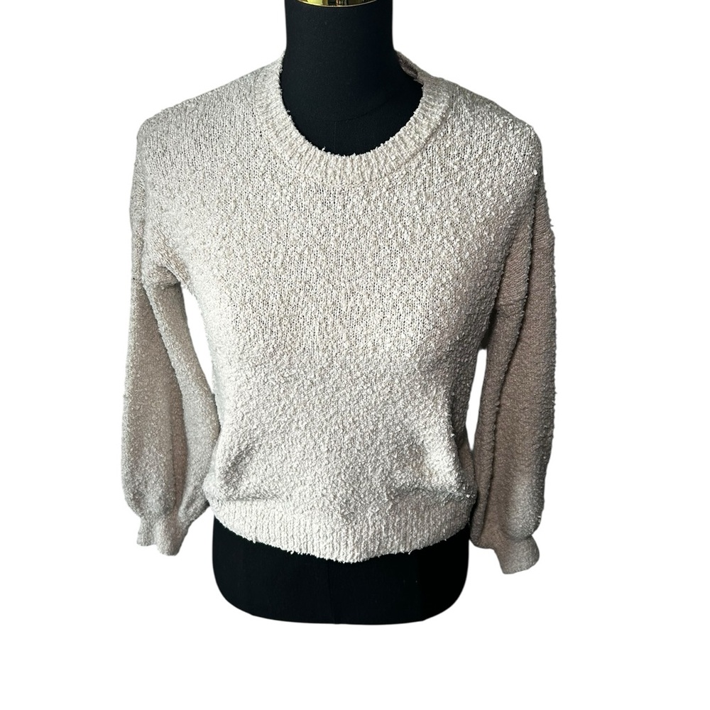 Hippie Rose Textured Cream Sweater Size XS- Boho, Hippie